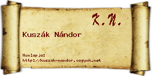 Kuszák Nándor névjegykártya