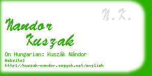 nandor kuszak business card