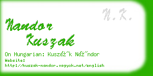 nandor kuszak business card